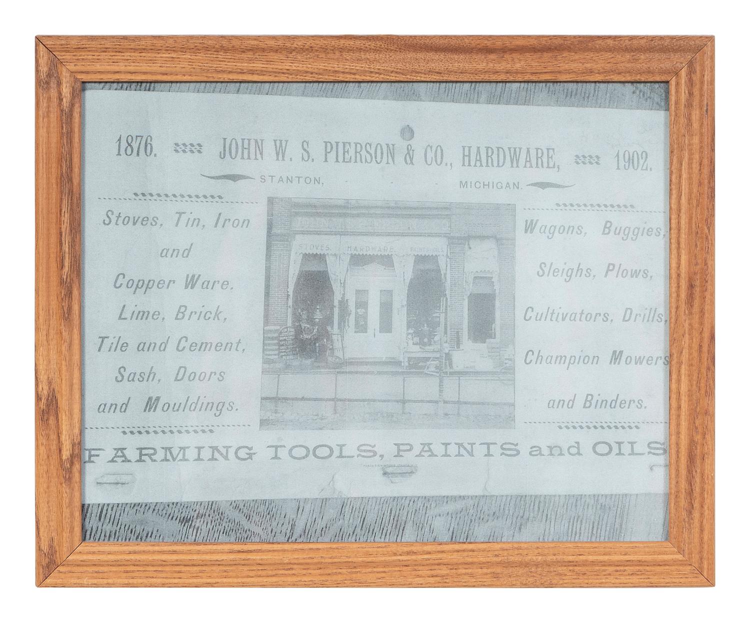 A Painted Wood Trade Sign for John W.S. Pierson's Tin Shop