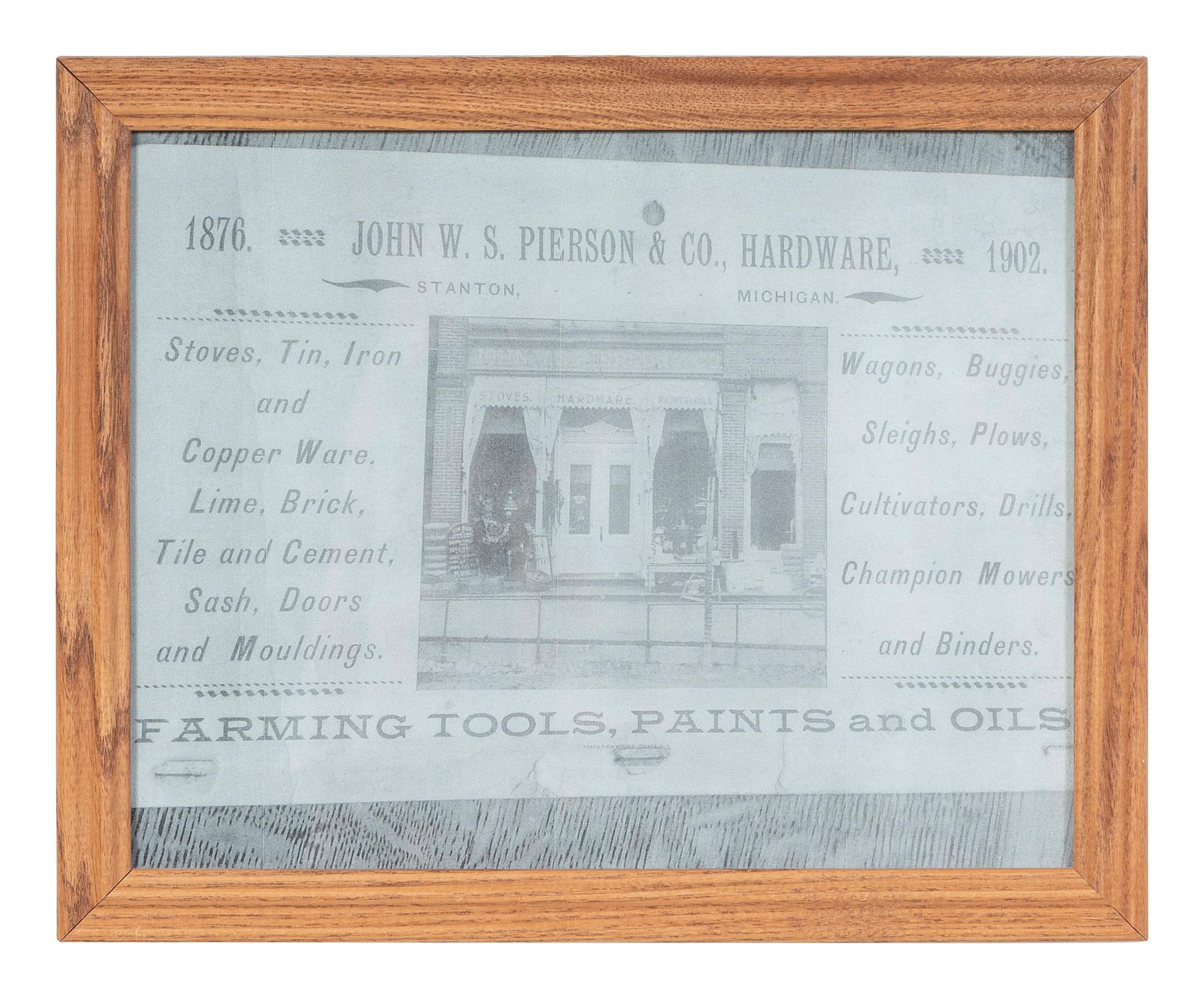 A Painted Wood Trade Sign for John W.S. Pierson's Tin Shop