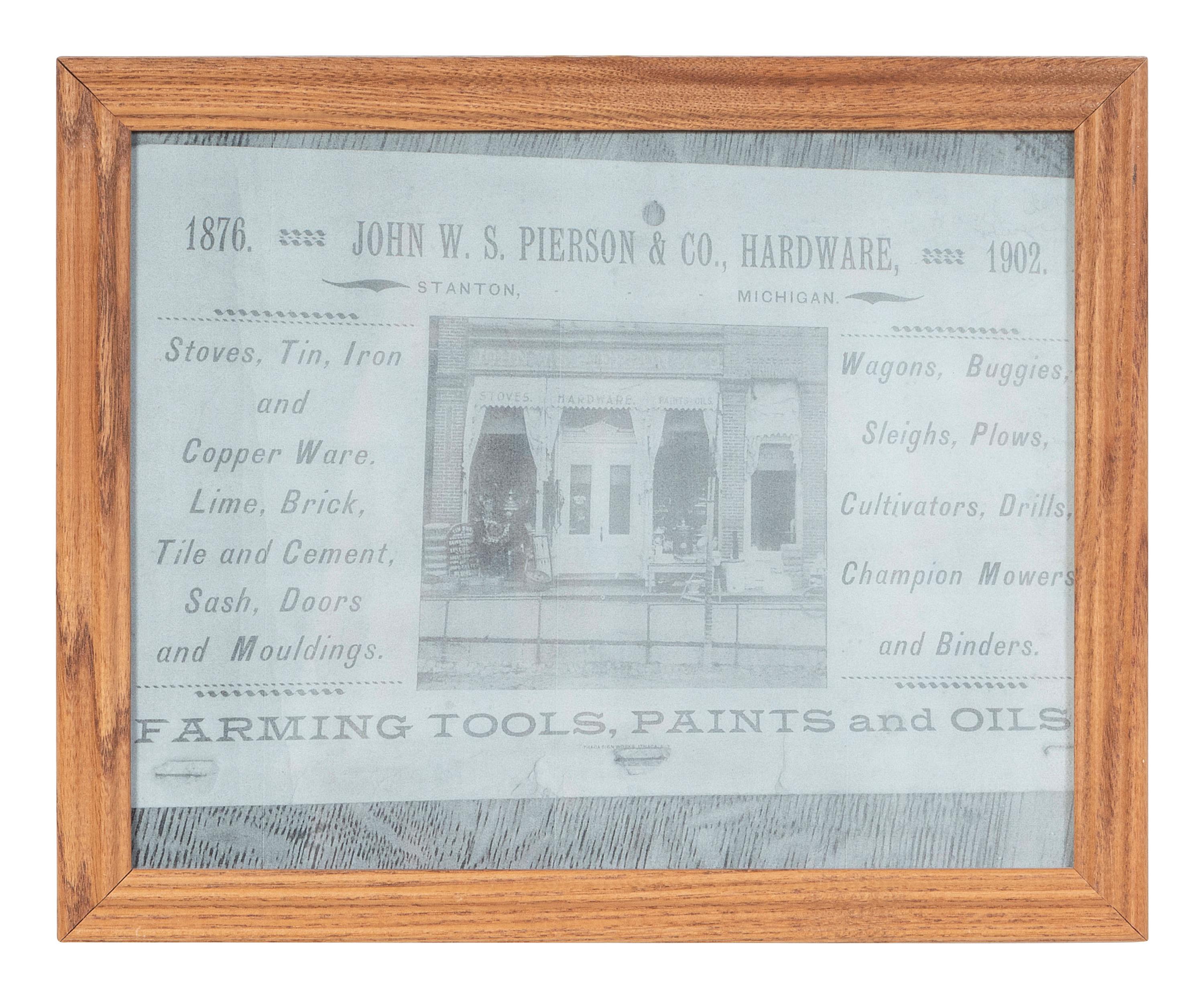 A Painted Wood Trade Sign for John W.S. Pierson's Tin Shop