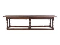 An English Baroque Oak Refectory Table