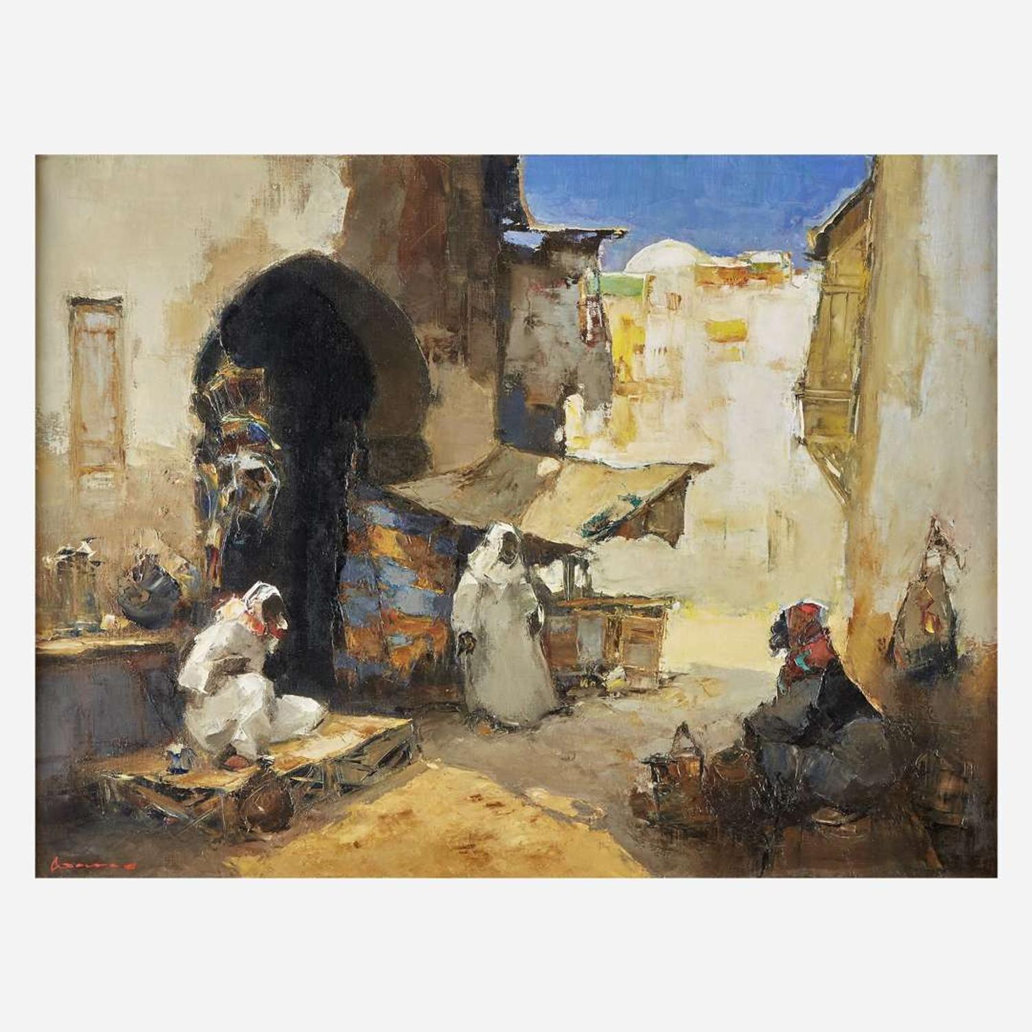 Gerard Adolfs (Dutch, 1898–1968) Figures in Arabic Market