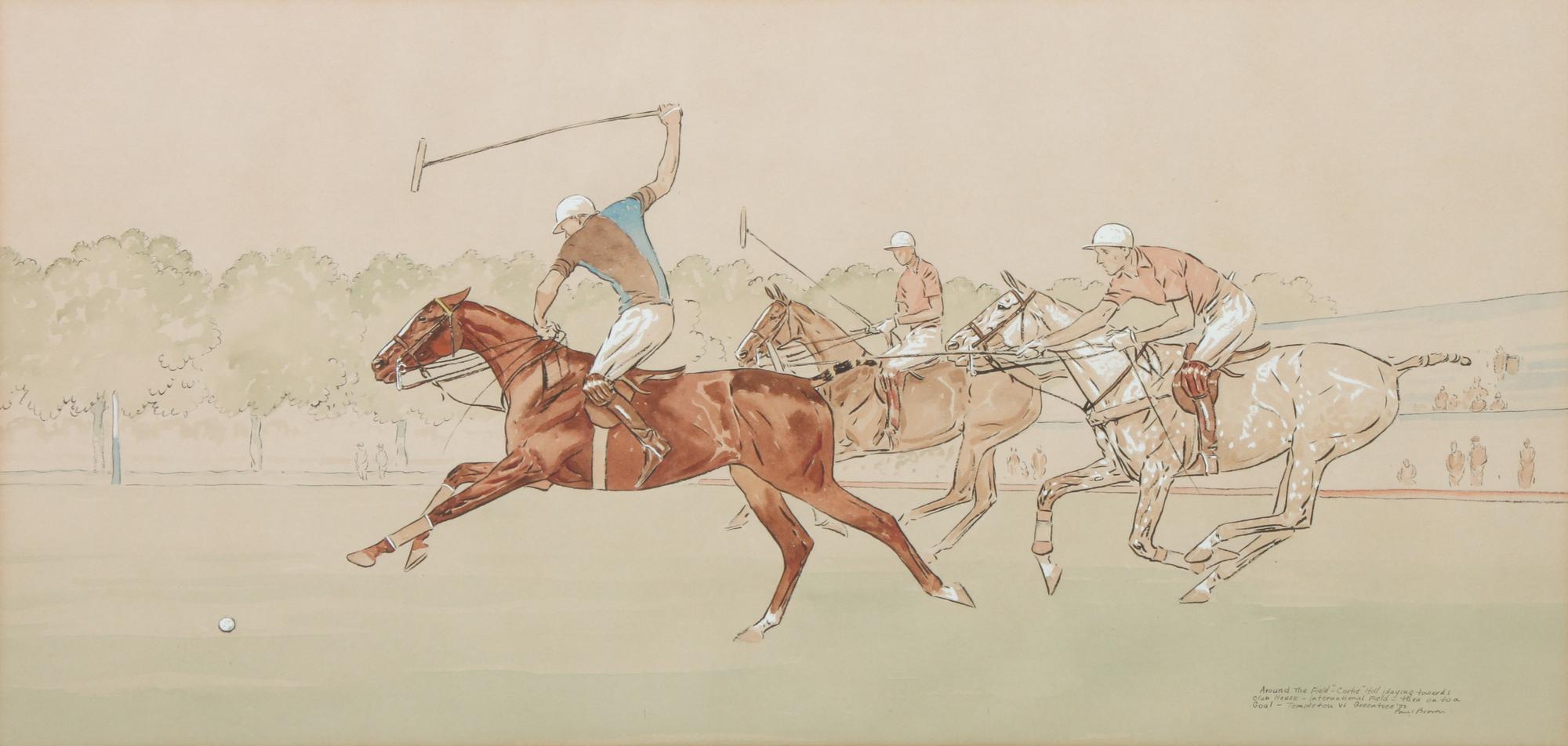 Paul Brown, (American, 1893-1958), Around the Field Towards the Clubhouse and Cochrane Field