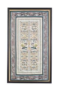 Three Chinese Embroidered Silk Panels, Late Qing/Republic Period 晚清/民國 挽袖鏡框三種