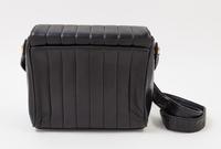 A Chanel Black Lambskin Vertical Quilt Flap Shoulder Bag, 7.5" x 7" x 2". Strap drop: 19".