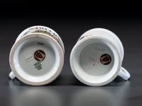 Two Cyclist's Porcelain Shaving Mugs