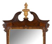 A George I Walnut and Parcel-Gilt Mirror