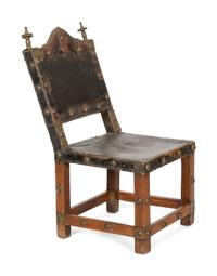A Spanish or Portuguese Walnut Child's Chair