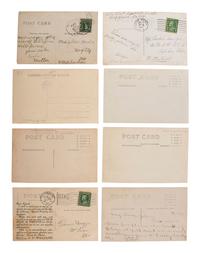 [EARLY PHOTOGRAPHY]. A group of 42 real photo postcards of cityscapes, town activities and disasters, parades, circuses, and fairs, highlighted by view of a child labor protest, an elephant parade, and bronco busting.