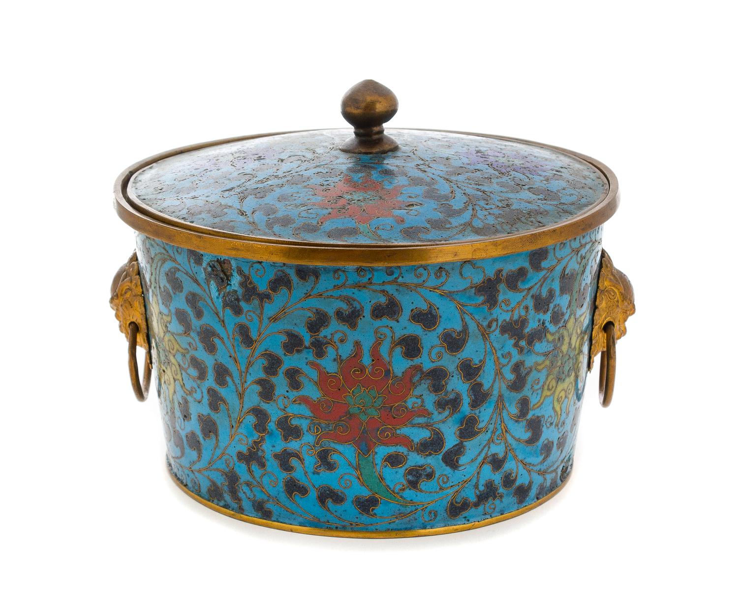 Two Cloisonne Enamel Articles Height 6 inches. — QING DYNASTY (1644-1911)
