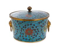 Two Cloisonne Enamel Articles Height 6 inches. — QING DYNASTY (1644-1911)