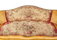 A Louis XV Painted Sofa with Aubusson Tapestry Upholstery