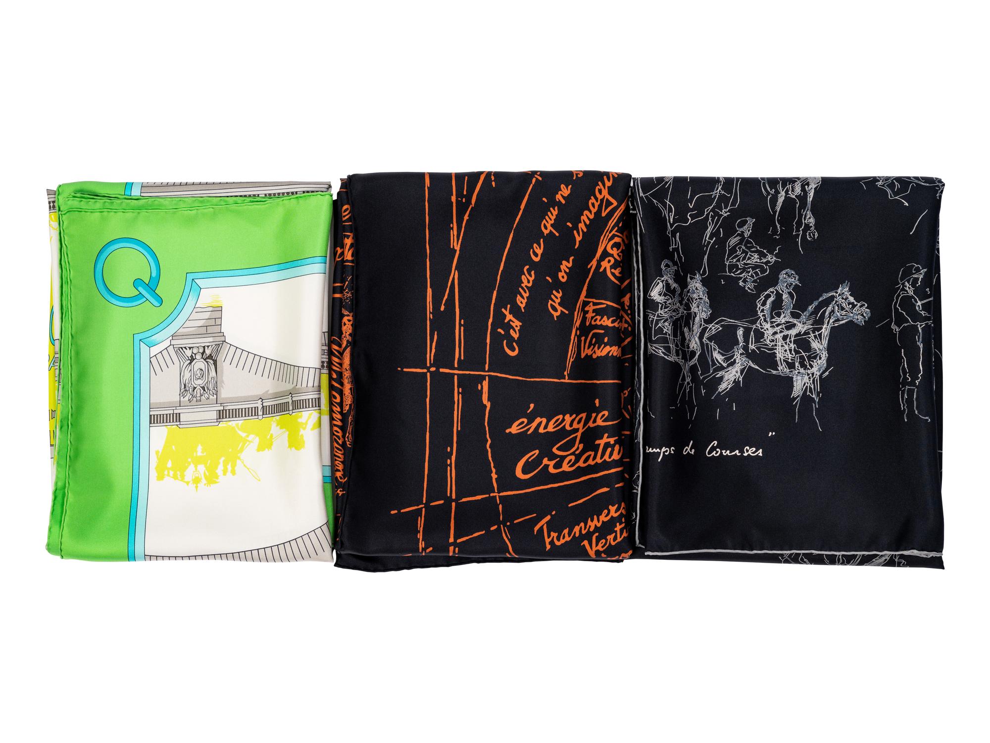 Three Hermès 90cm Silk Scarves