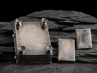 Navajo Silver and Turquoise Lidded Box AND Stamped Silver Pill Boxes