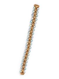 YELLOW GOLD AND CULTURED PEARL BRACELET