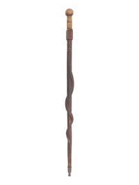 [CIVIL WAR]. Camp Chase, Ohio, folk art carved walking stick.