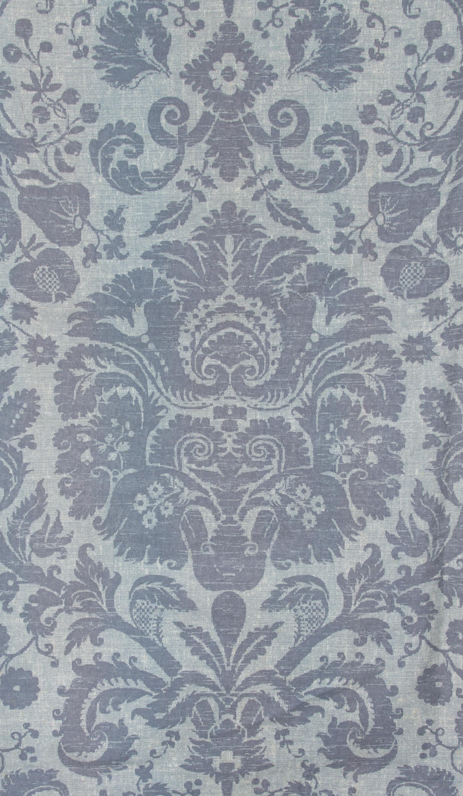 Eight Panels of Thibaut Fabric Drapes Each panel length 114 x width 96 inches. — 20TH CENTURY