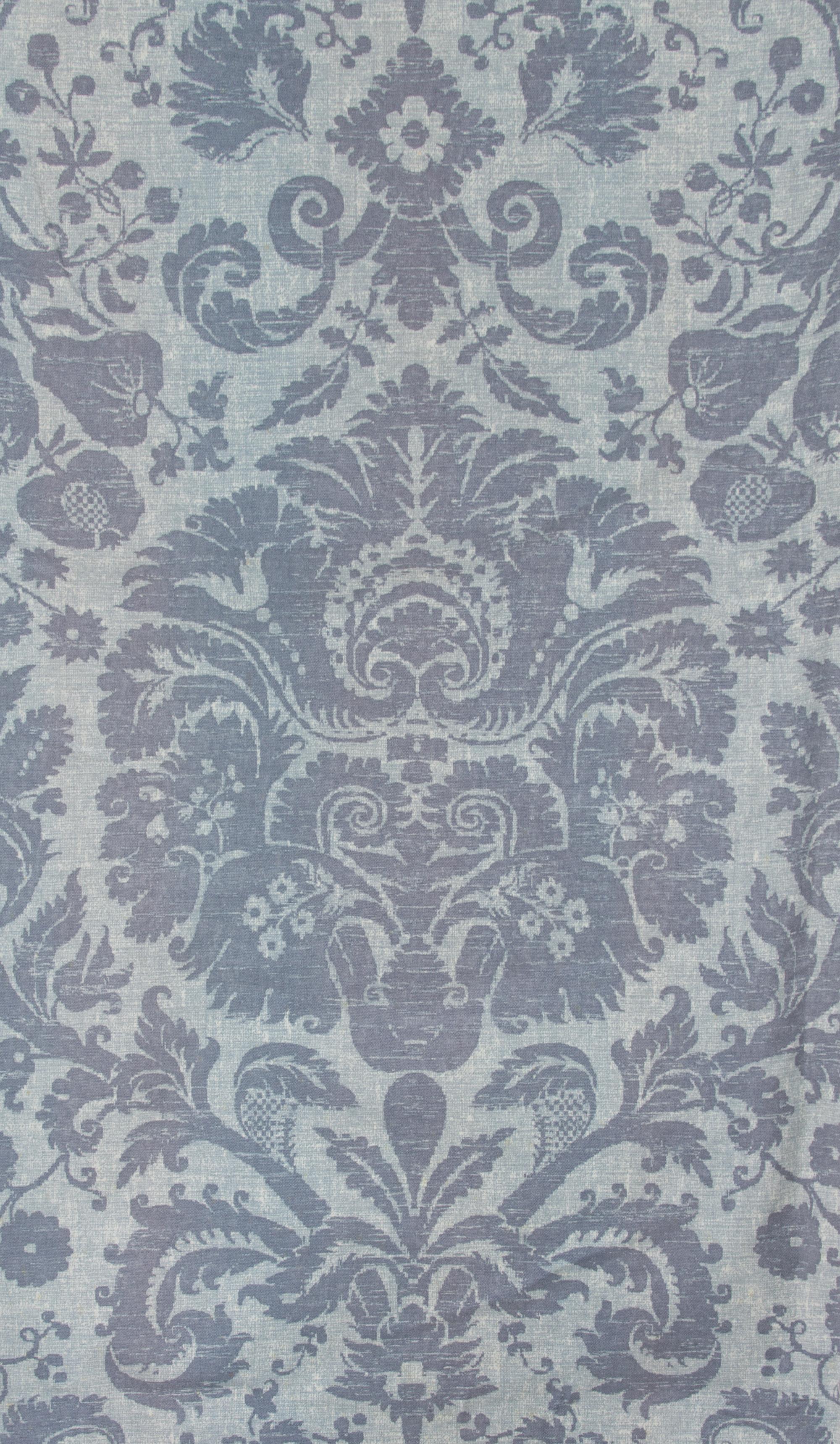 Eight Panels of Thibaut Fabric Drapes Each panel length 114 x width 96 inches. — 20TH CENTURY