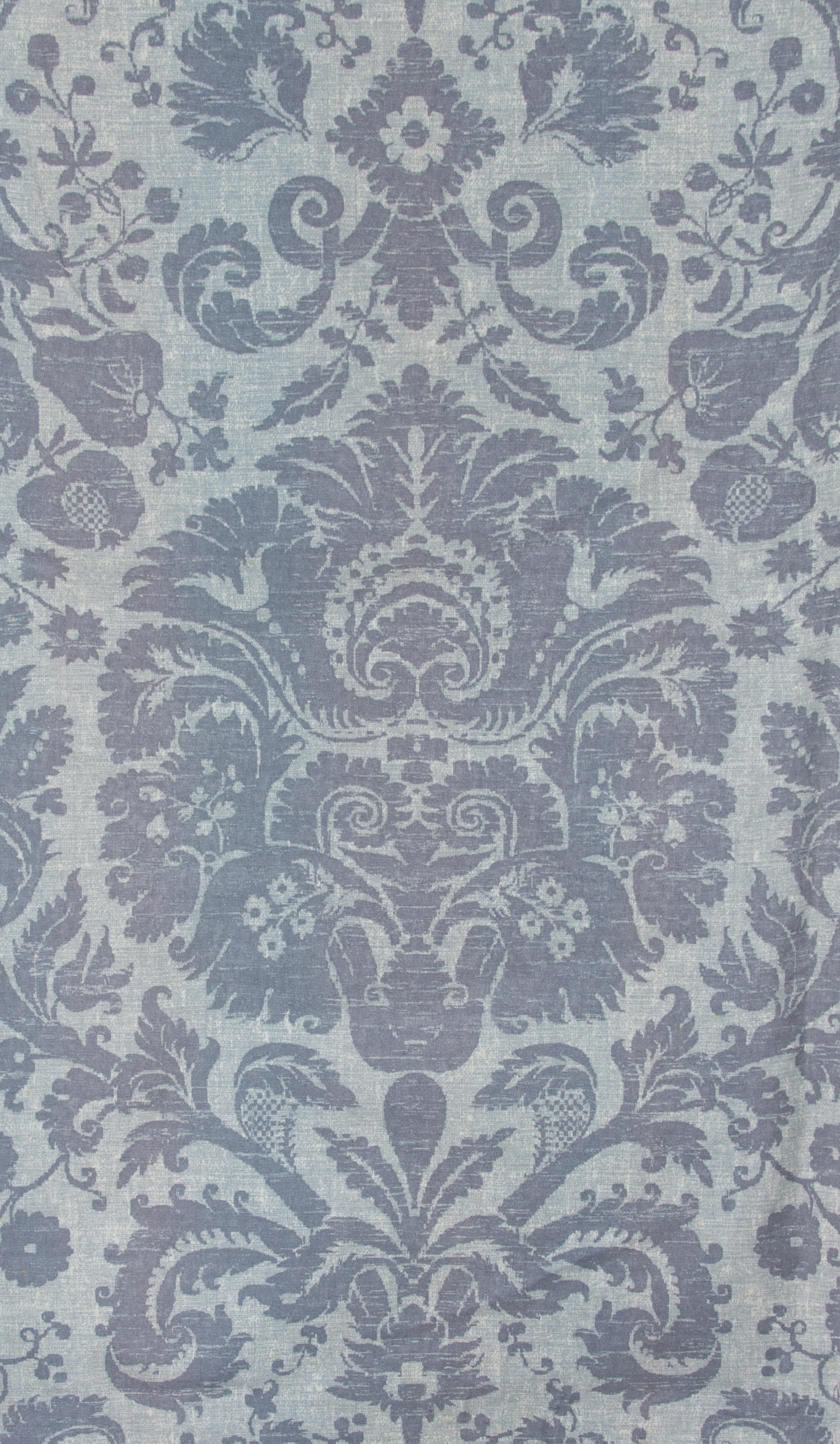 Eight Panels of Thibaut Fabric Drapes Each panel length 114 x width 96 inches. — 20TH CENTURY