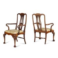 A Set of Four George I Walnut Armchairs