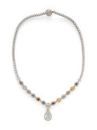 MULTI COLORED FANCY DIAMOND AND DIAMOND NECKLACE