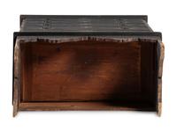 A Country Queen Anne Black Painted Cherrywood and Pine Tall Chest of Drawers, 18th Century