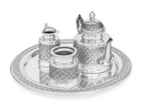 A Peruvian Silver Four-Piece Tea Service