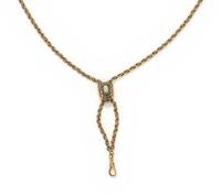 YELLOW GOLD WATCH CHAIN AND SLIDE