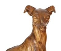 A Pair of Italian Grain-Painted Carved Wood Greyhounds