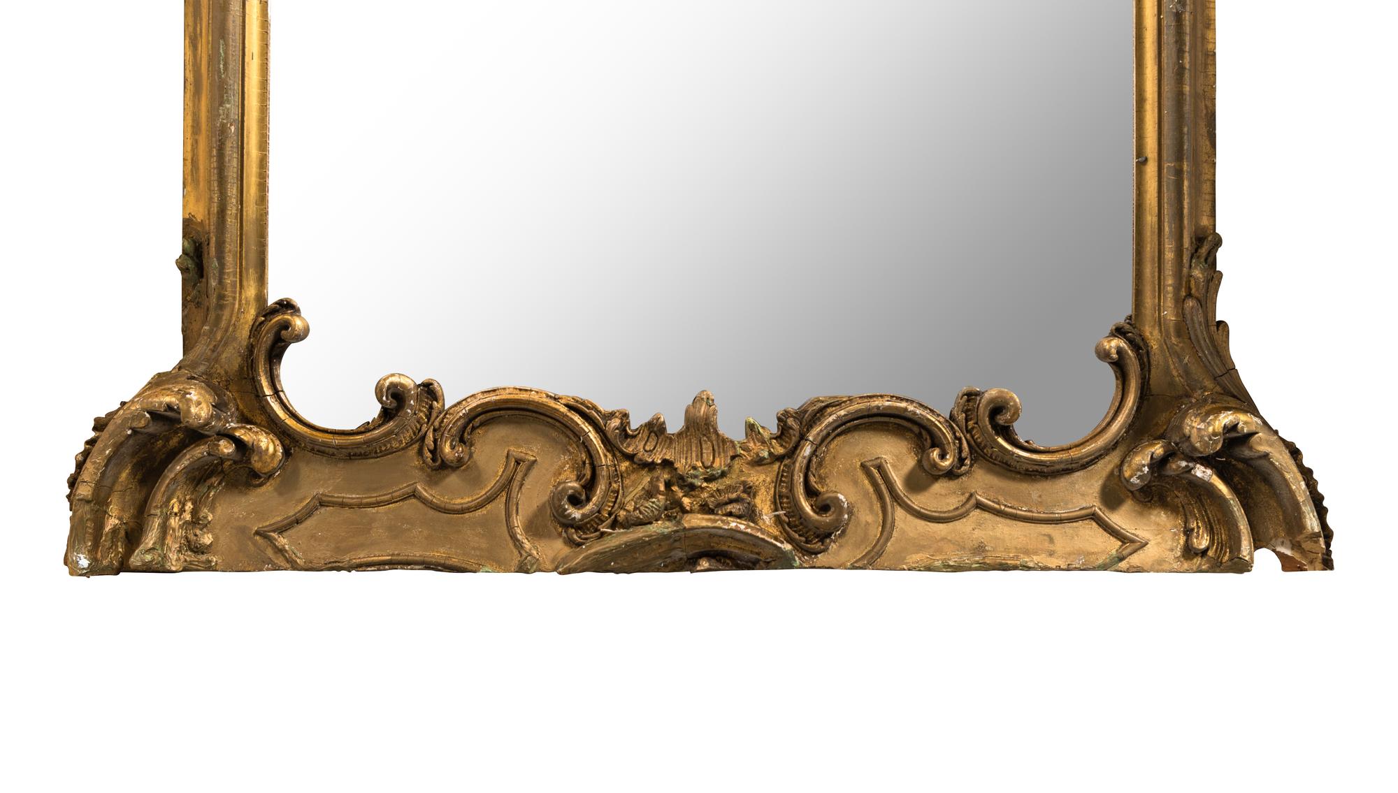 A Continental Gilt-Gesso Pier Mirror