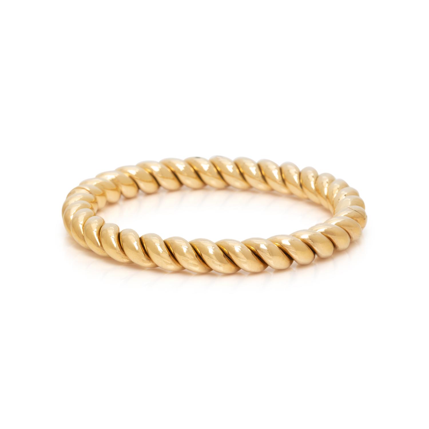 BULGARI, YELLOW GOLD BANGLE BRACELET