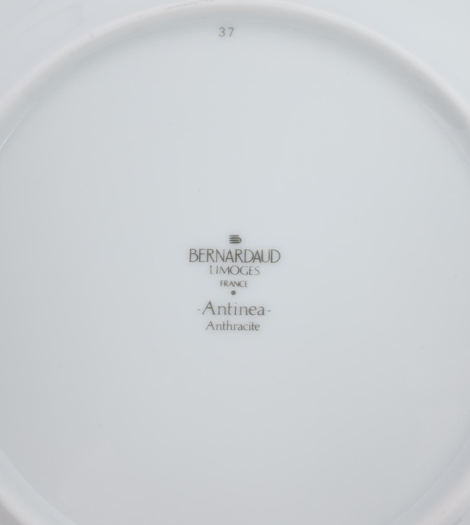 A Collection of Bernardaud Limoges Antinea Anthracite Porcelain Plates