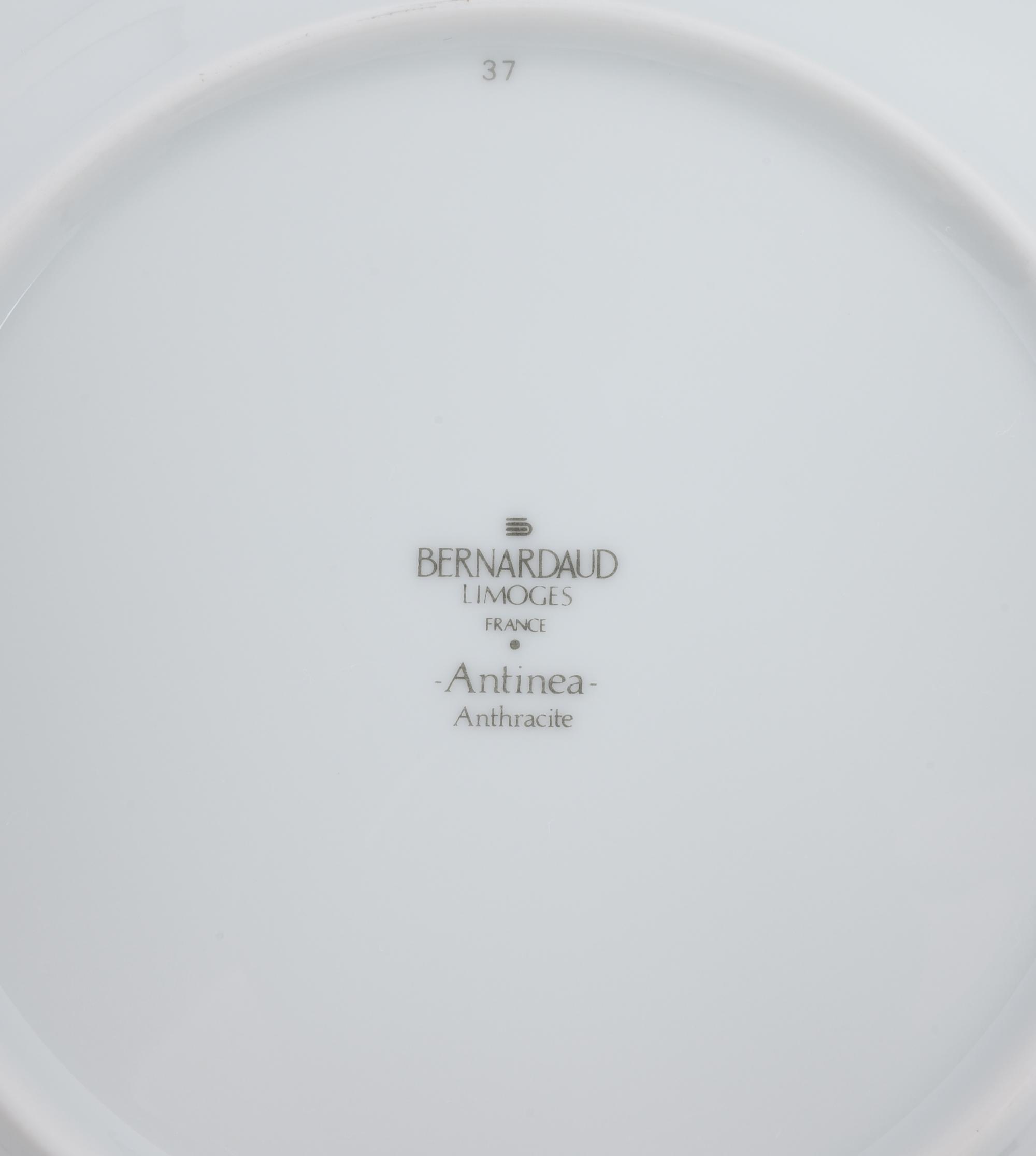 A Collection of Bernardaud Limoges Antinea Anthracite Porcelain Plates