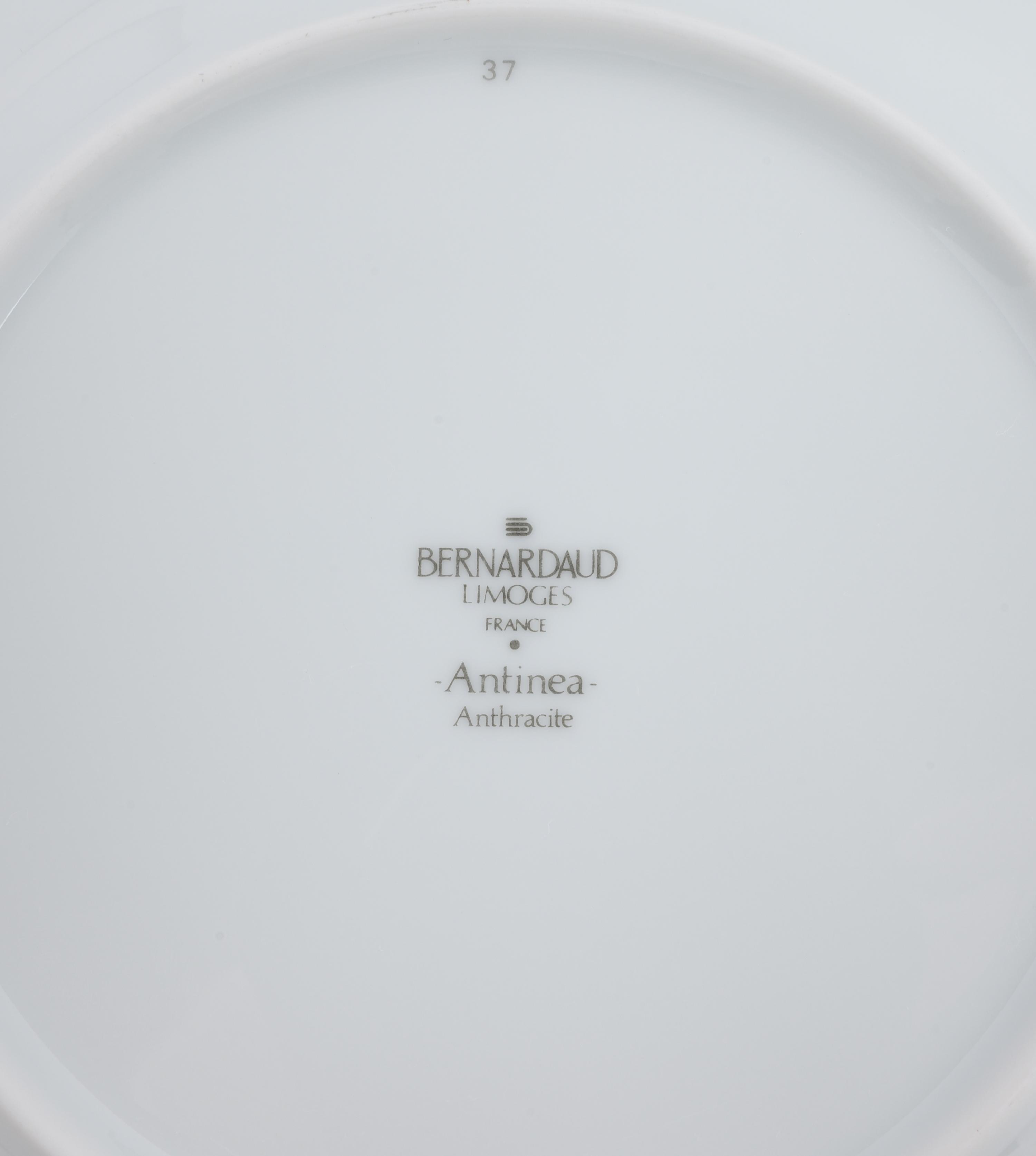 A Collection of Bernardaud Limoges Antinea Anthracite Porcelain Plates