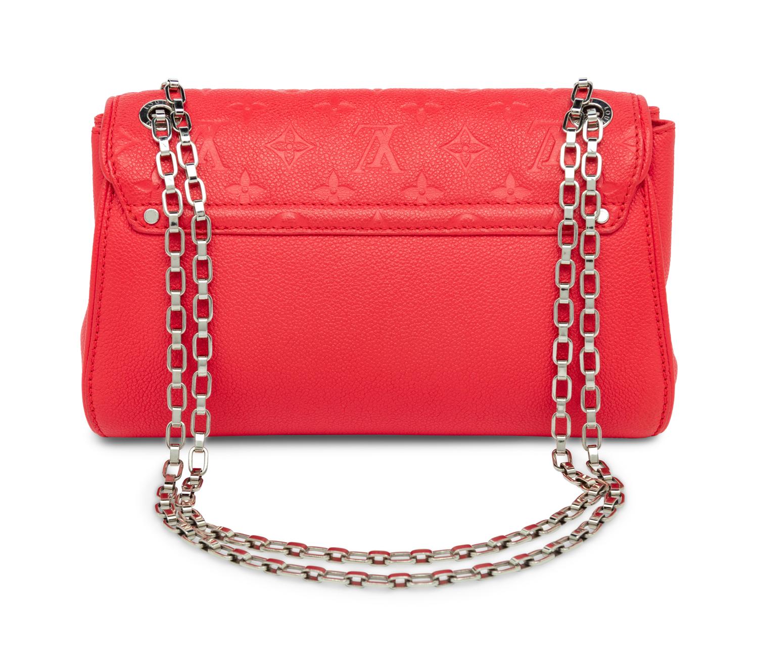 LOUIS VUITTON, RED EMPREINTE SAINT GERMAIN PM BAG