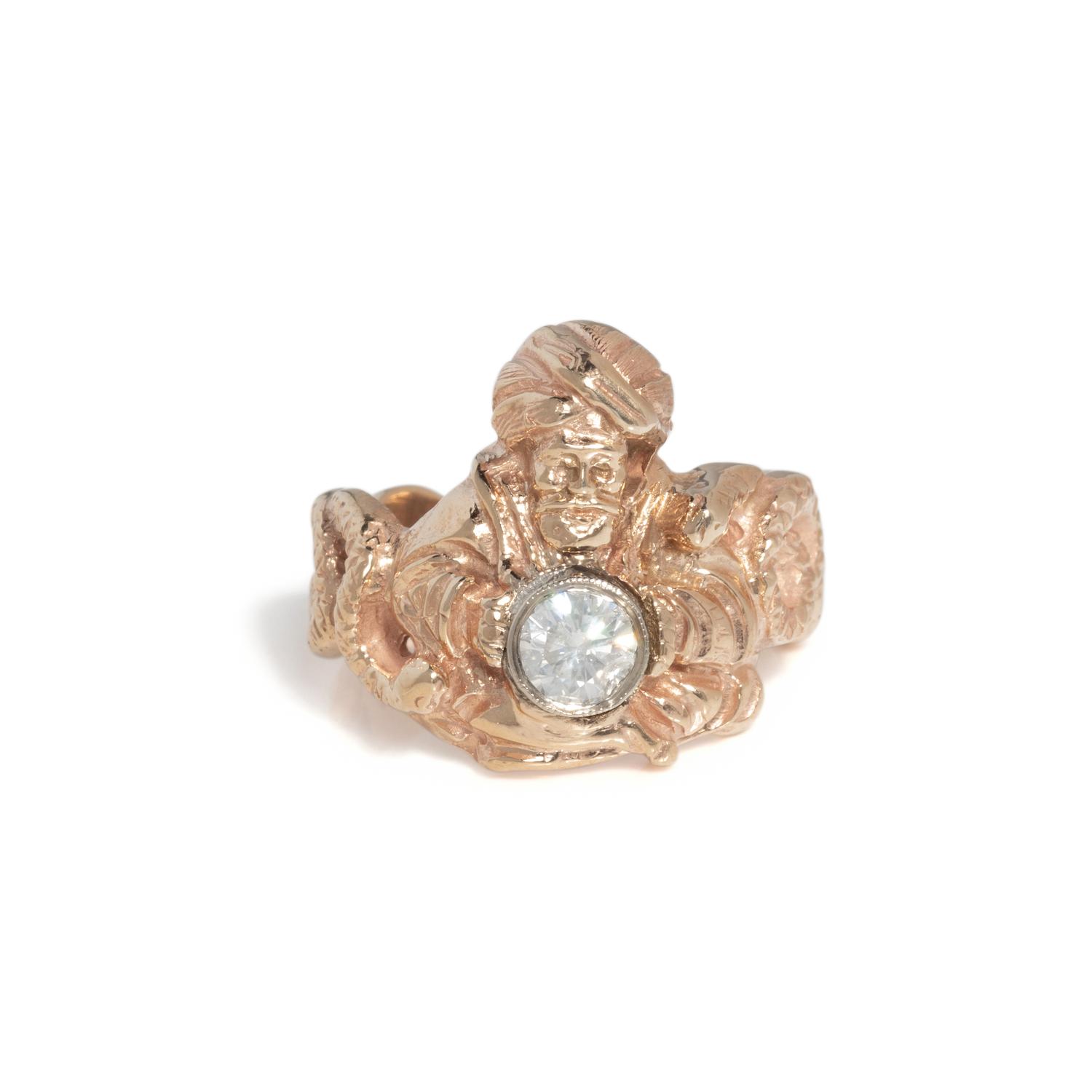 ROSE GOLD AND DIAMOND FIGURAL RING