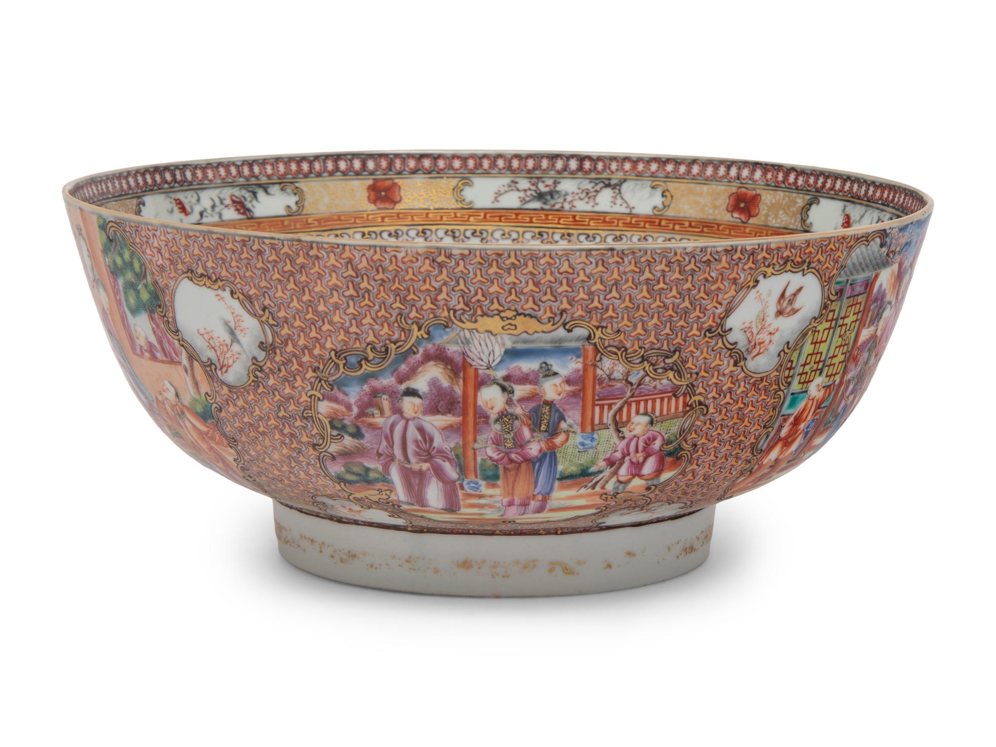 A Chinese Export Porcelain Punch Bowl