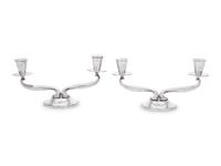 A Pair of American Silver Two-Light Candelabra