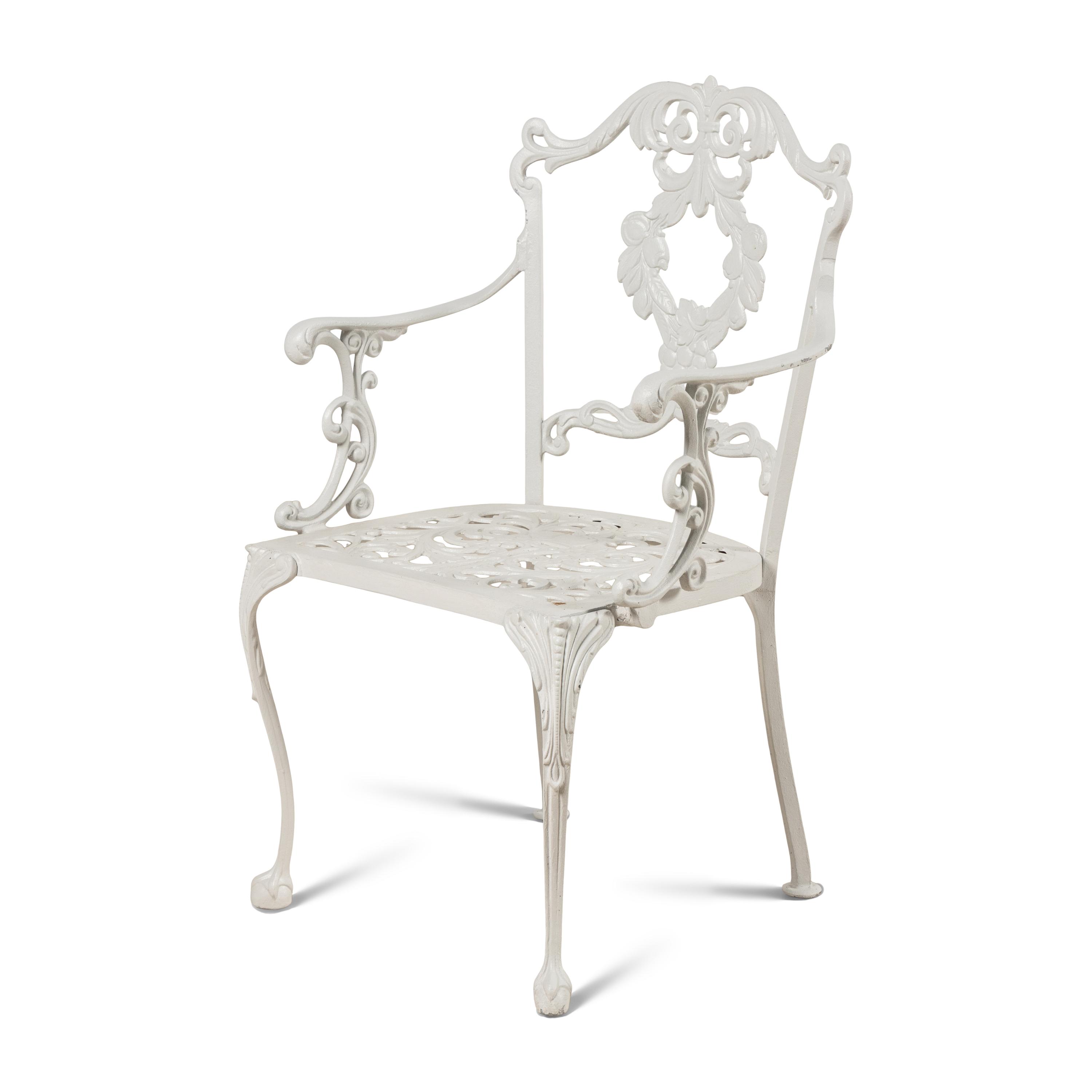 A Molla Cast Aluminum Seven-Piece Outdoor Dining Suite