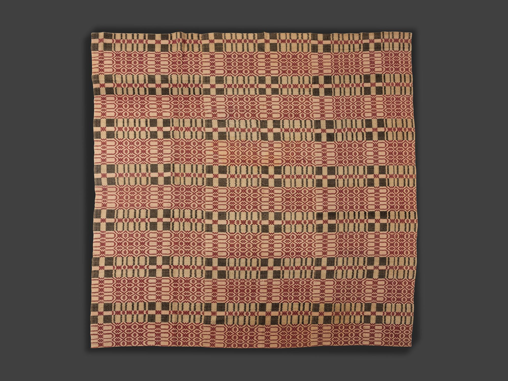 Two Woven Coverlets and a Pair of Woven Runners