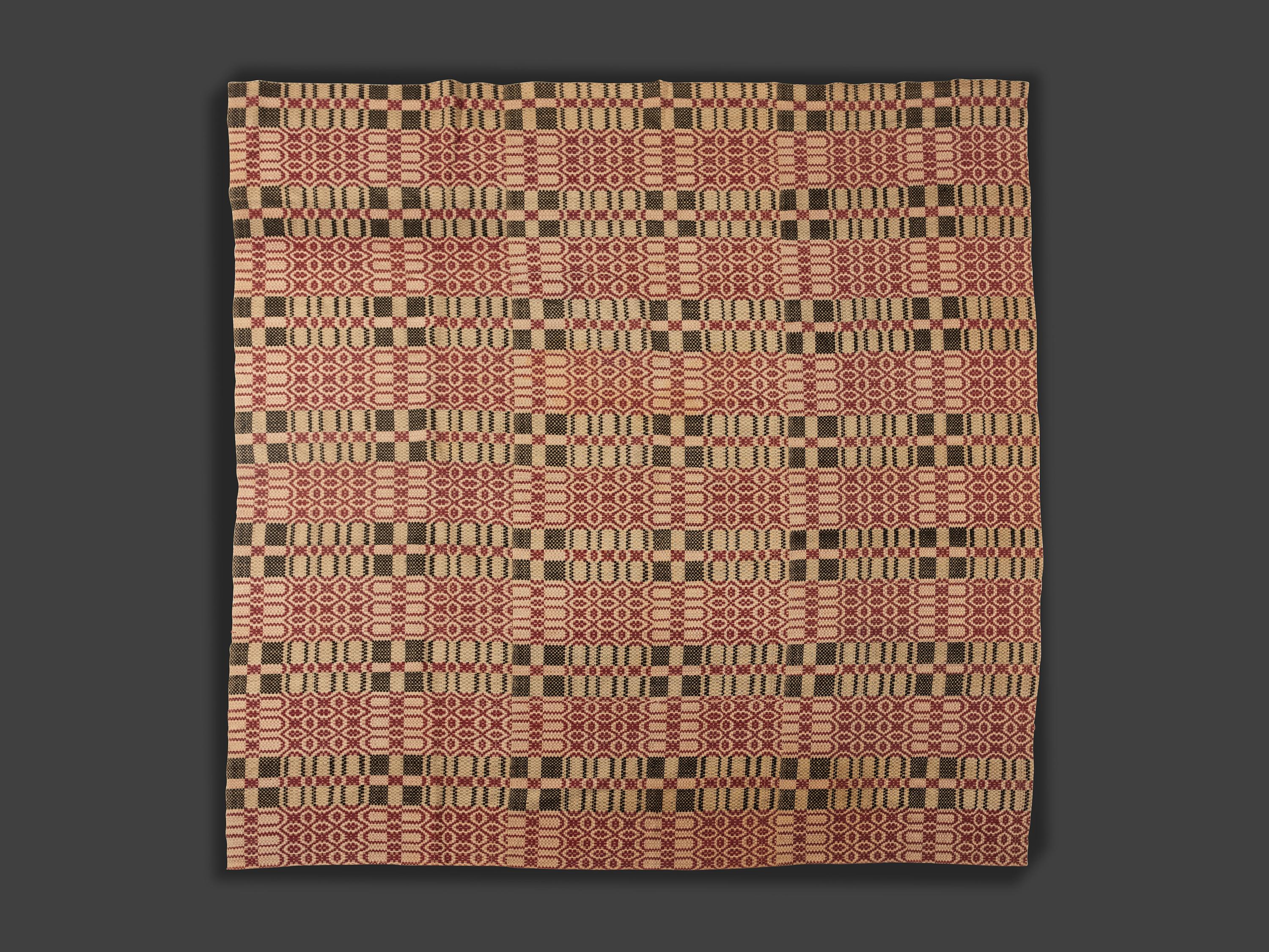 Two Woven Coverlets and a Pair of Woven Runners
