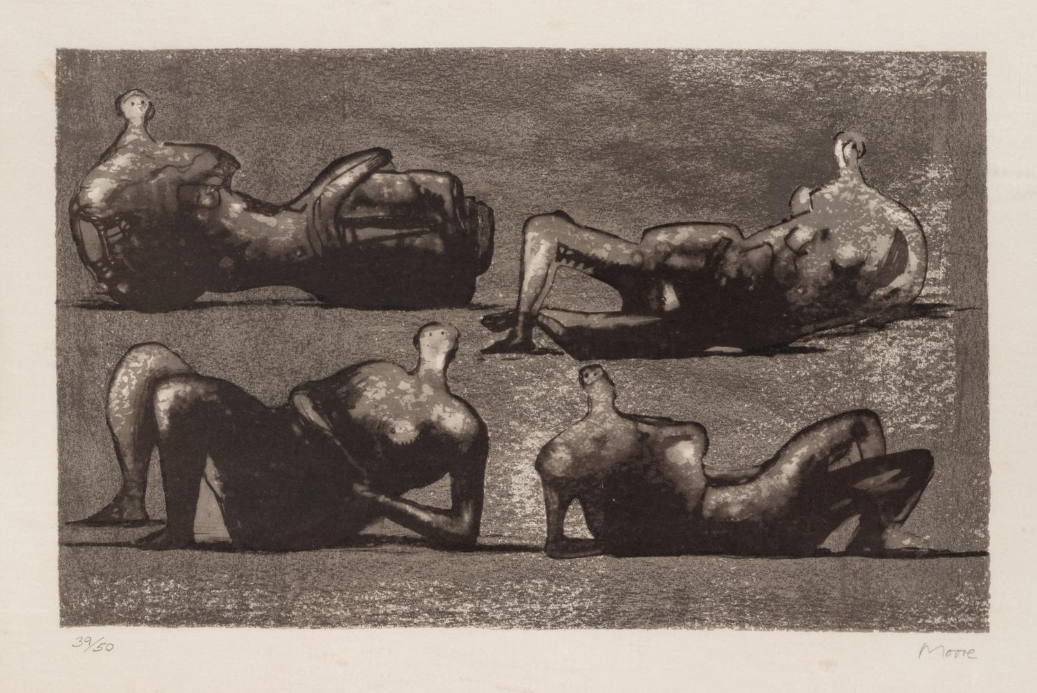 Four Reclining Figures with Architectural Background