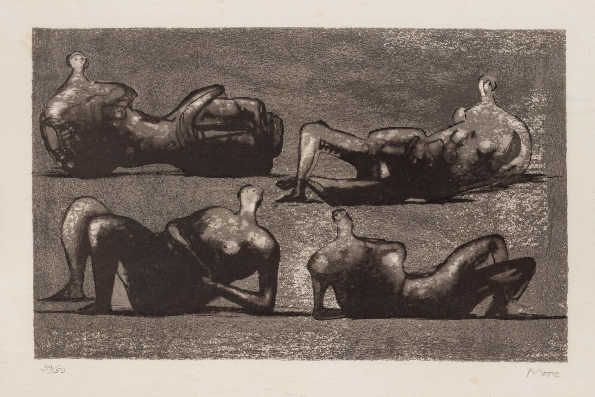 Four Reclining Figures with Architectural Background