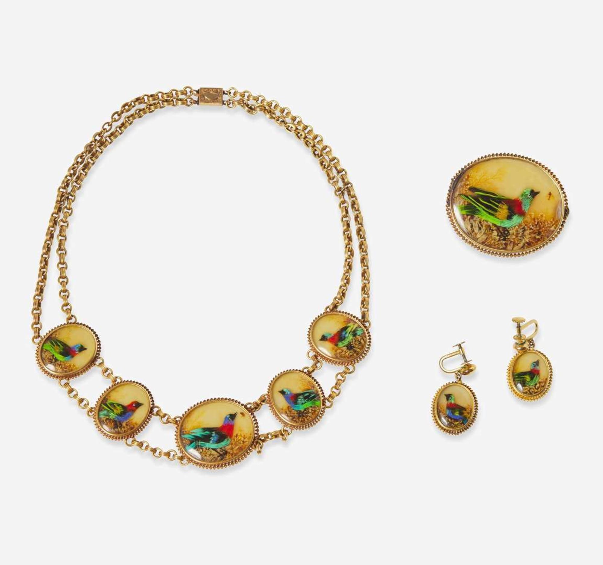 A Three-Piece French Jewelry Suite Victorian C.1900