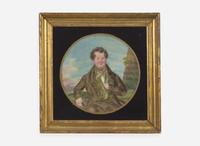 An embroidered portrait of a gentleman, first third 19th century