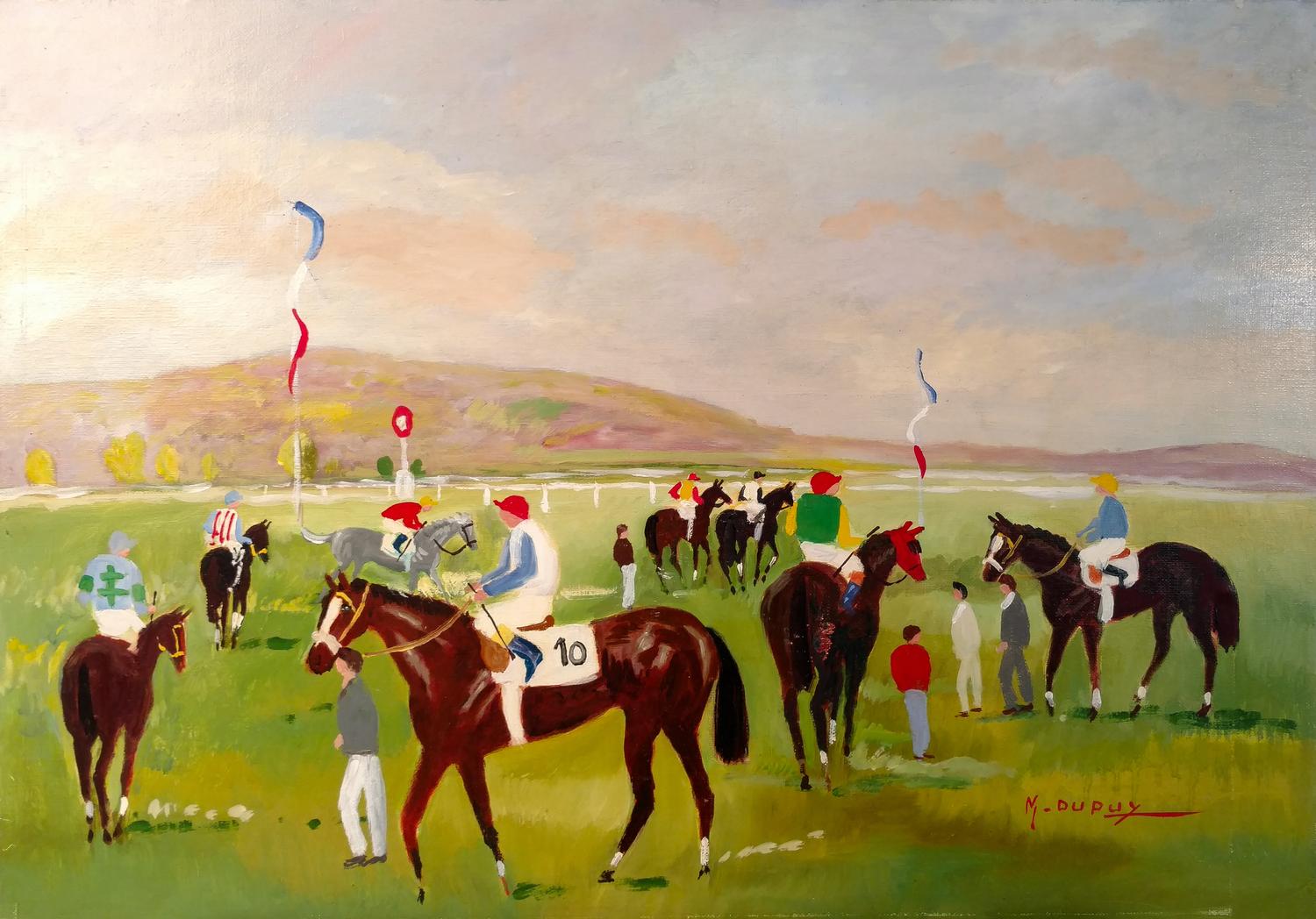 Maurice Dupuy, (French, 20th Century), Polo Players on Field