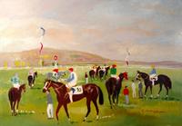 Maurice Dupuy, (French, 20th Century), Polo Players on Field