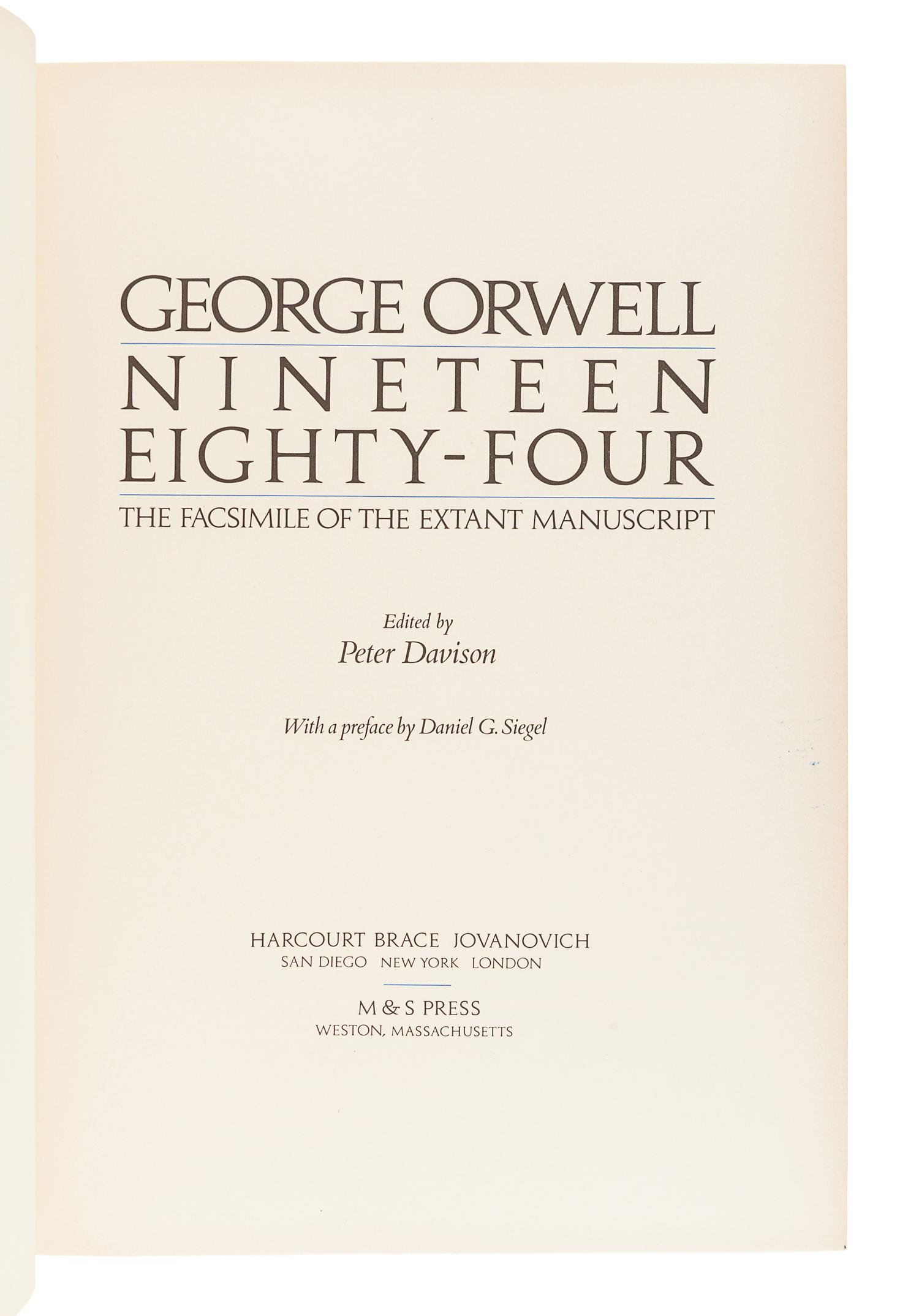 [ORWELL, George (1903-1950) - AMERICAN EDITIONS]. A group of 3 works, comprising:
