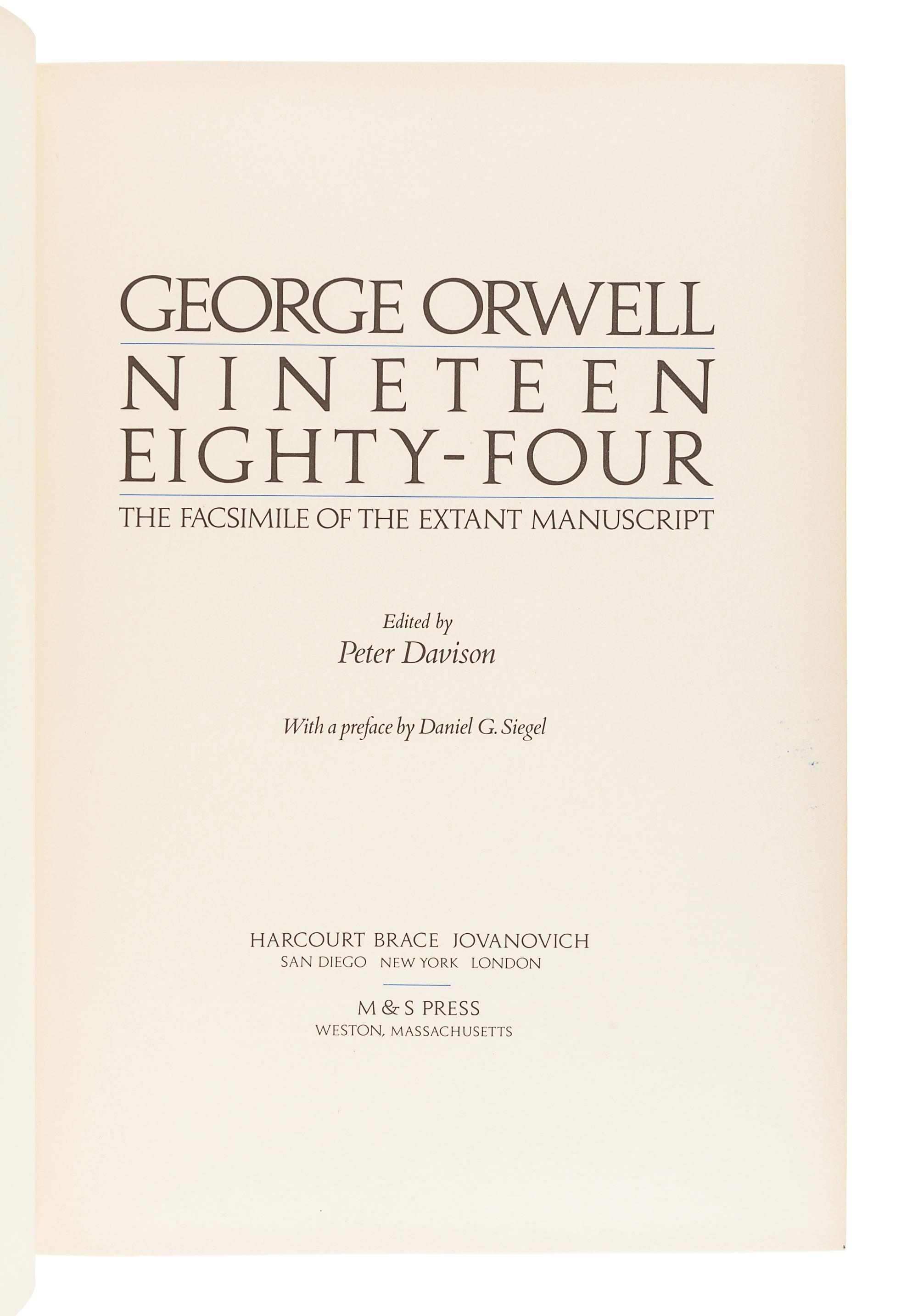[ORWELL, George (1903-1950) - AMERICAN EDITIONS]. A group of 3 works, comprising: