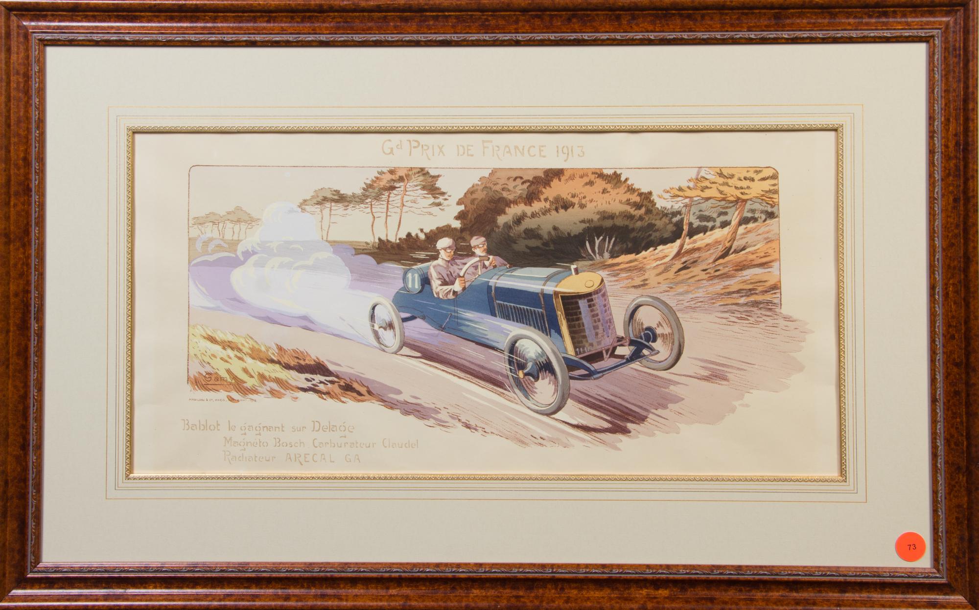 Gamy (Marguerite Montaut), (French, early 20th century), Renault, 1915 Tour de France Automobile, 1914 and Gd Prix de France, 1913