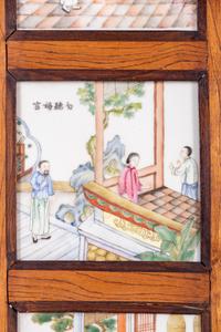 A Pair of Famille Rose Porcelain Inset Wall Panels